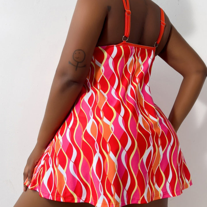 Women's beach dress with fashionable wave pattern Mune Fashion