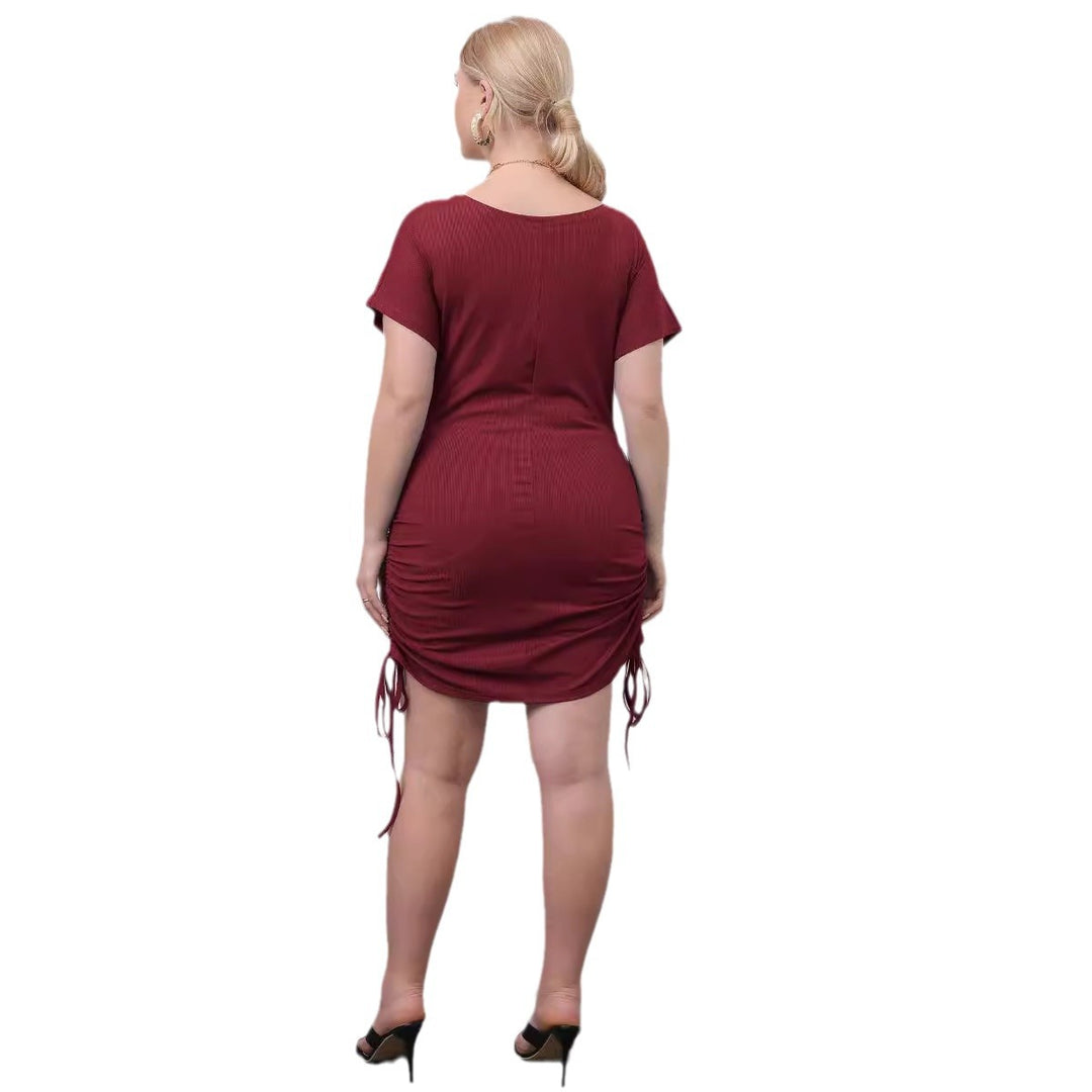 Women's fitted mini dress with adjustable side straps