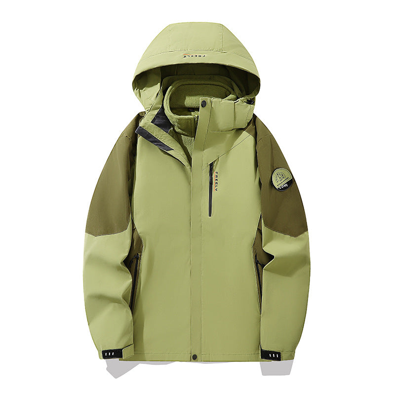 Men's non-waterproof three-piece winter jacket with removable hood and fleece inner jacket Mune Fashion