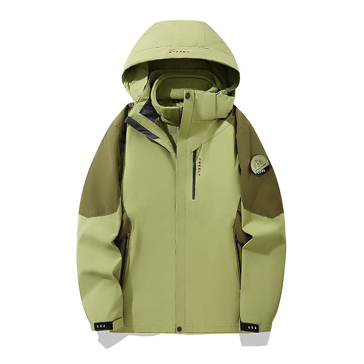 Men's non-waterproof three-piece winter jacket with removable hood and fleece inner jacket Mune Fashion