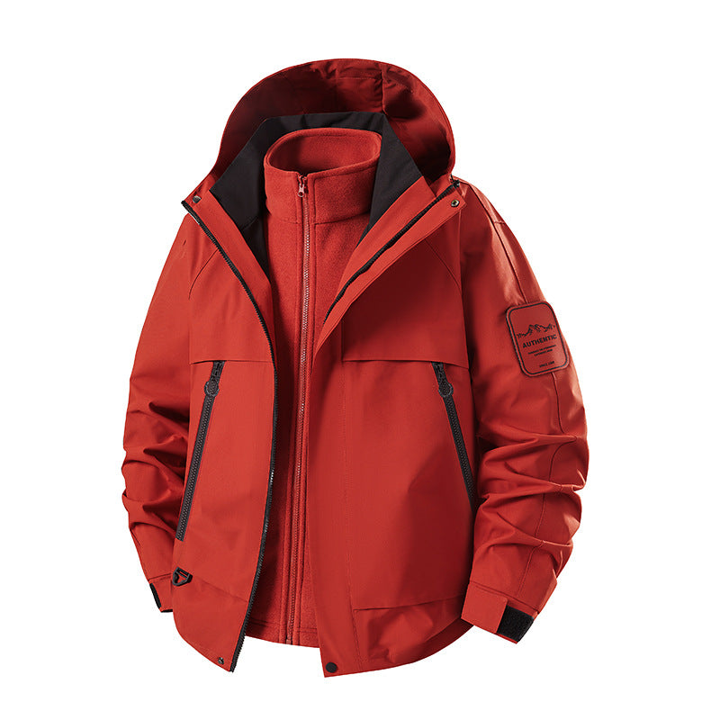 Men's multifunctional waterproof softshell rain jacket with removable fleece inner jacket Mune Fashion