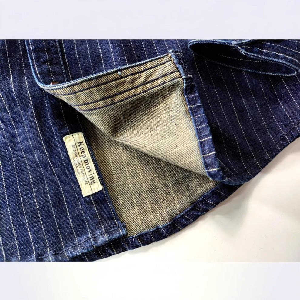 Men's Checkered Denim Shirt Jacket Mune Fashion
