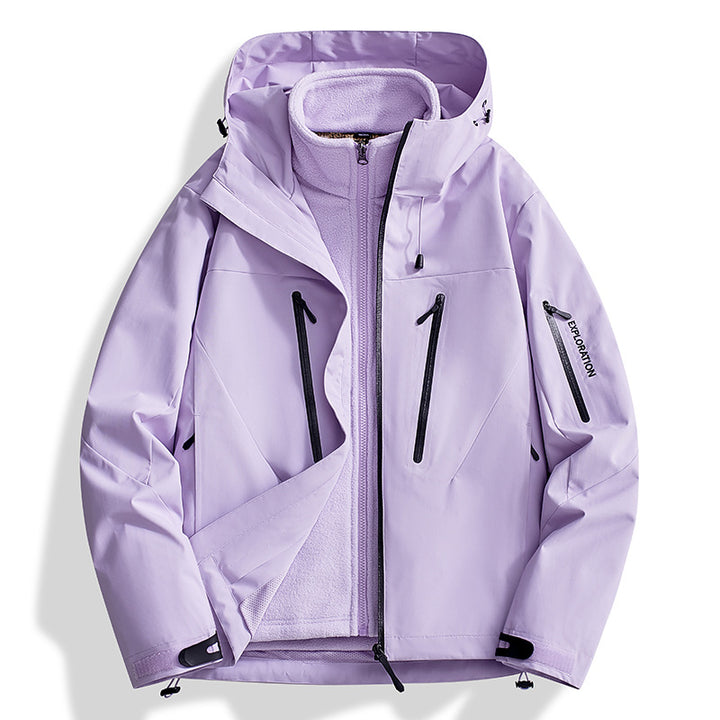 Men's two-in-one softshell outdoor jacket with detachable fleece inner jacket and waterproof zippers Mune Fashion