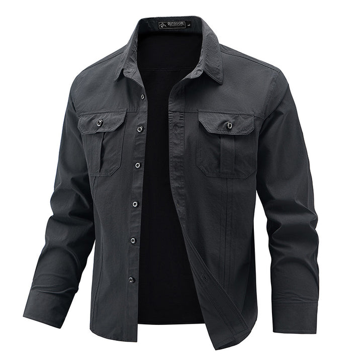 Men's Casual Shirt Jacket with Chest Pockets Mune Fashion