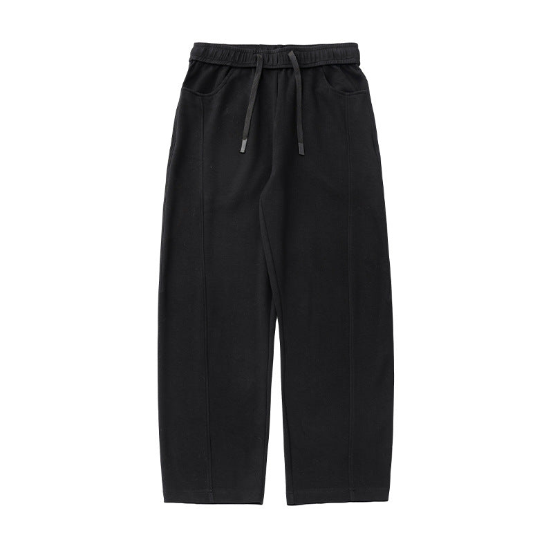 Women's Relaxed-Fit Sweatpants with Decorative Stitching, High Elastic Waistband and Drawstring Mune Fashion