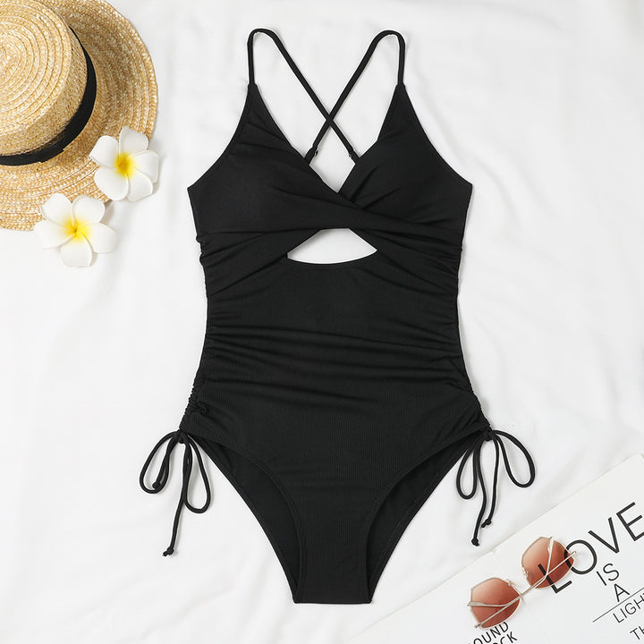 Women's One-Piece Swimsuit with Exciting Cut-Out and Adjustable Straps Mune Fashion