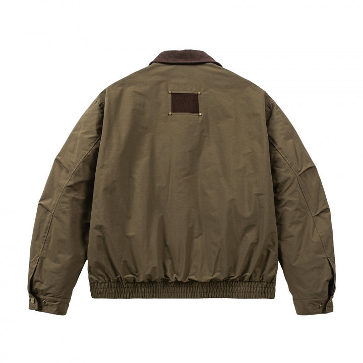 Men's Boxy Field Bomber Jacket with Cord Collar, Metal Zipper and Elastic Hem Mune Fashion