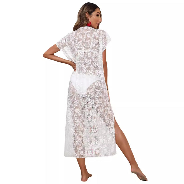 Women's Crochet Kaftan with Cheerful Floral Motifs Mune Fashion