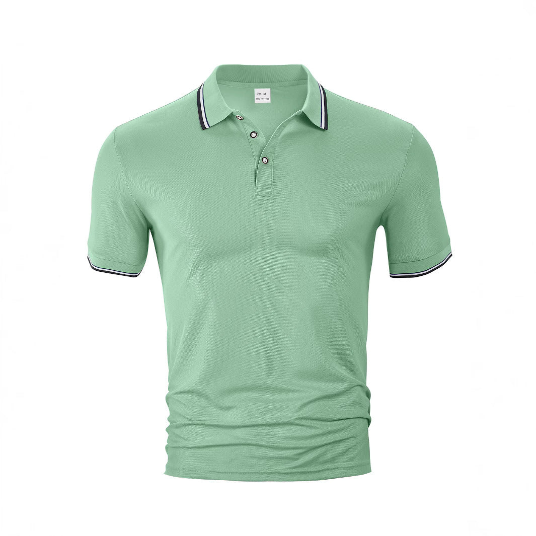 Men's classic polo shirt made of piqué with contrasting stripes at the collar Mune Fashion