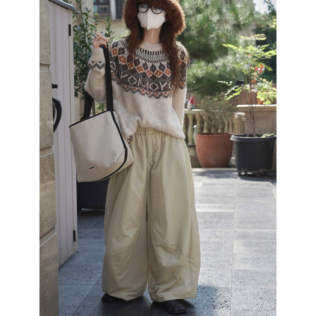 Women Wide Flared Maxi Skirt with Elastic Waistband and Side Pockets Mune Fashion