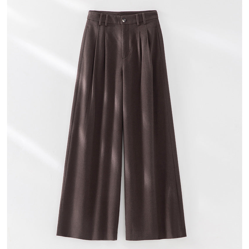 Women wide pleated high-waist trousers made of wool blend Mune Fashion