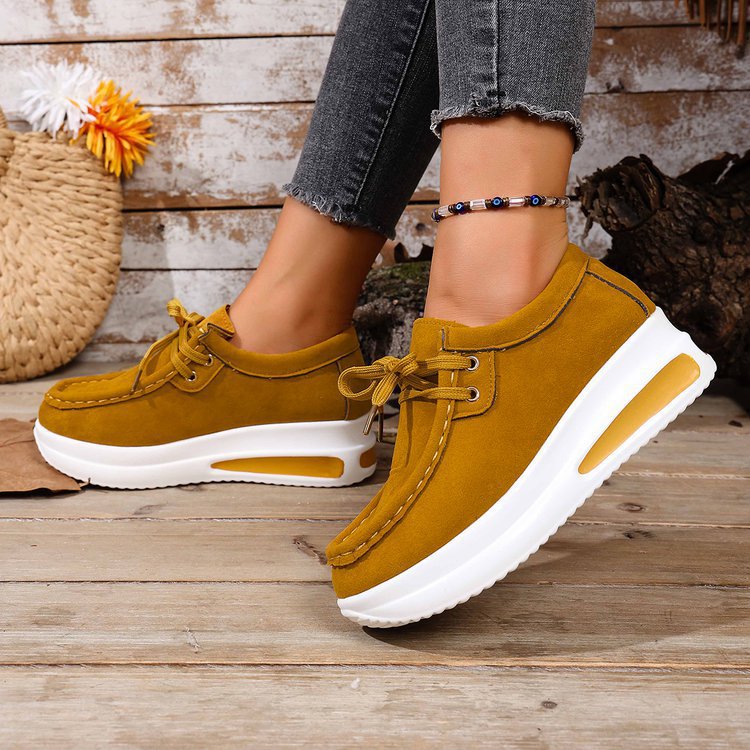 Women's wedge sneakers in moccasin style with cushioning air-cushioned platform sole Mune Fashion