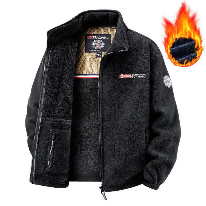 Men's Thermal Hooded Fleece Jacket with Double Teddy Lining and Full-Zip Mune Fashion