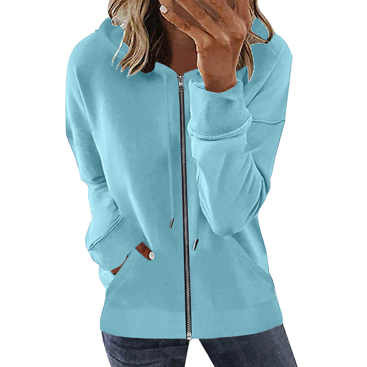 Women's hooded jacket with full zipper, kangaroo pockets and elastic cuffs Mune Fashion