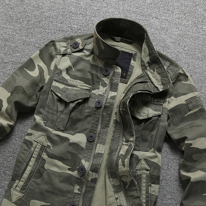 Men's Padded Utility Field Jacket with Teddy Collar and Multiple Pockets Mune Fashion