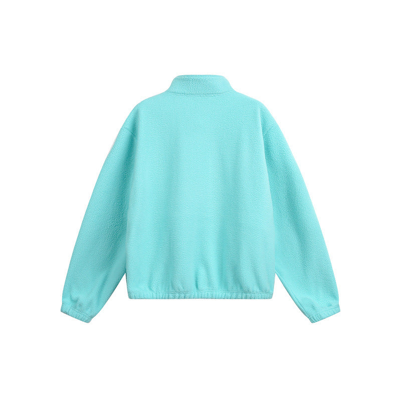 Unisex Oversize Fleece-Halfzip with Stand-up Collar and Zipper Pockets Mune Fashion