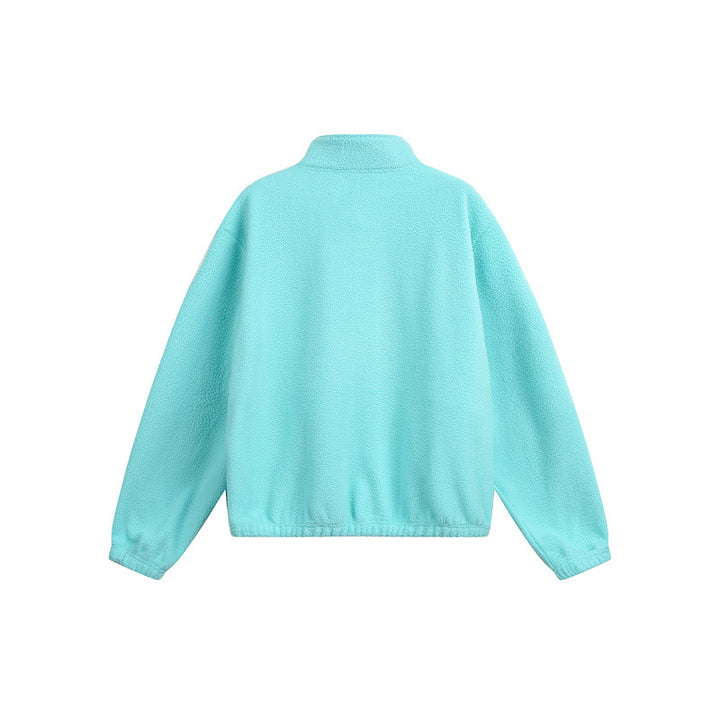 Unisex Oversize Fleece-Halfzip with Stand-up Collar and Zipper Pockets Mune Fashion