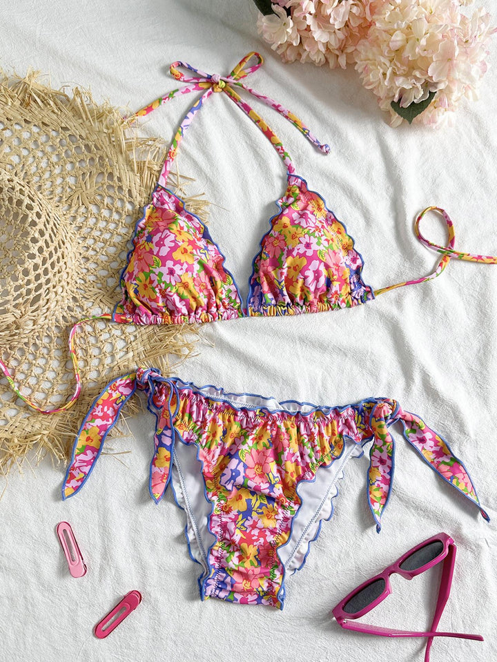 Women's floral patterned triangle bikini Mune Fashion