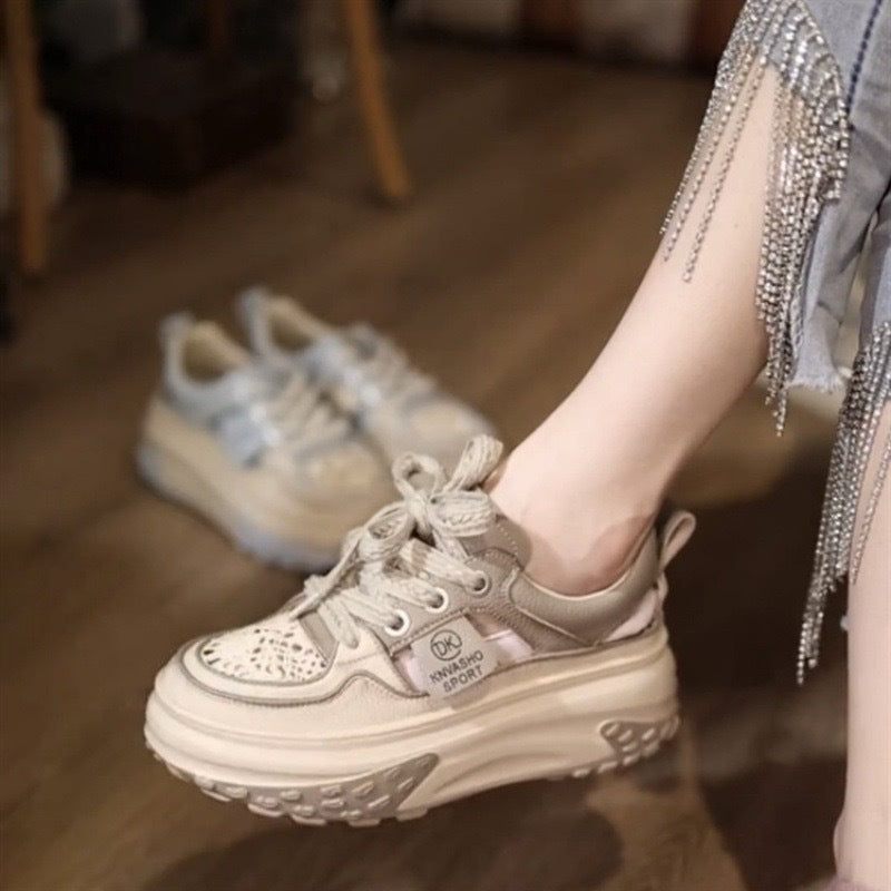 Women's Stylish Sneakers with Airy Perforations and Cushioning Sole Mune Fashion