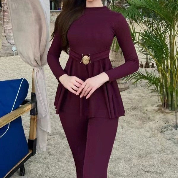Women’s fashionable tracksuit with belt detail and swinging cut Mune Fashion