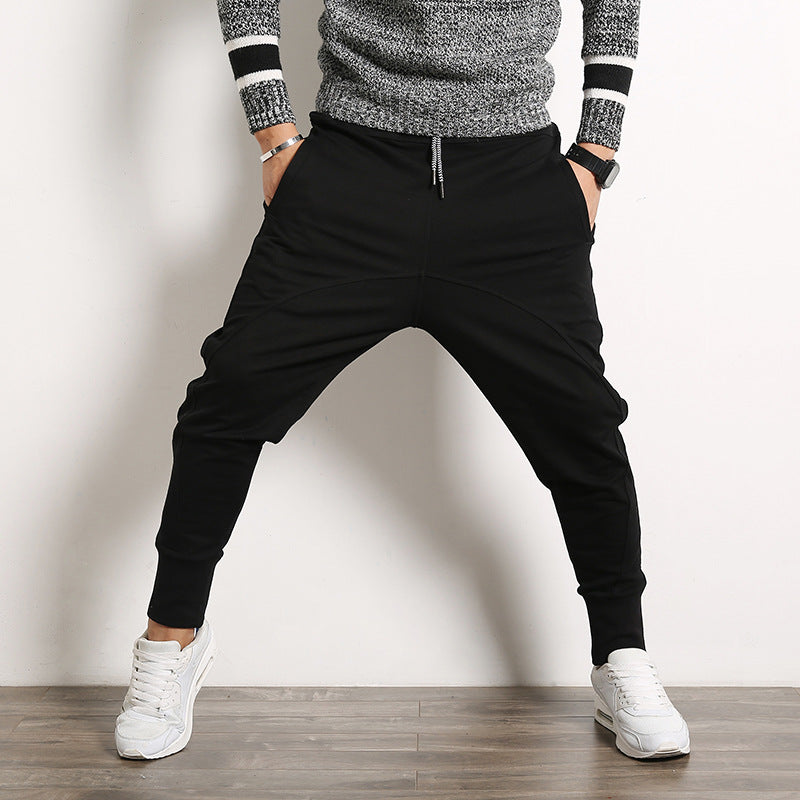 Men's loose harem joggers with a low crotch, tapered cuffs, and drawstring Mune Fashion