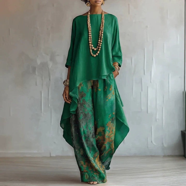 Ladies Elegant and Flowing Two-Piece Mune Fashion