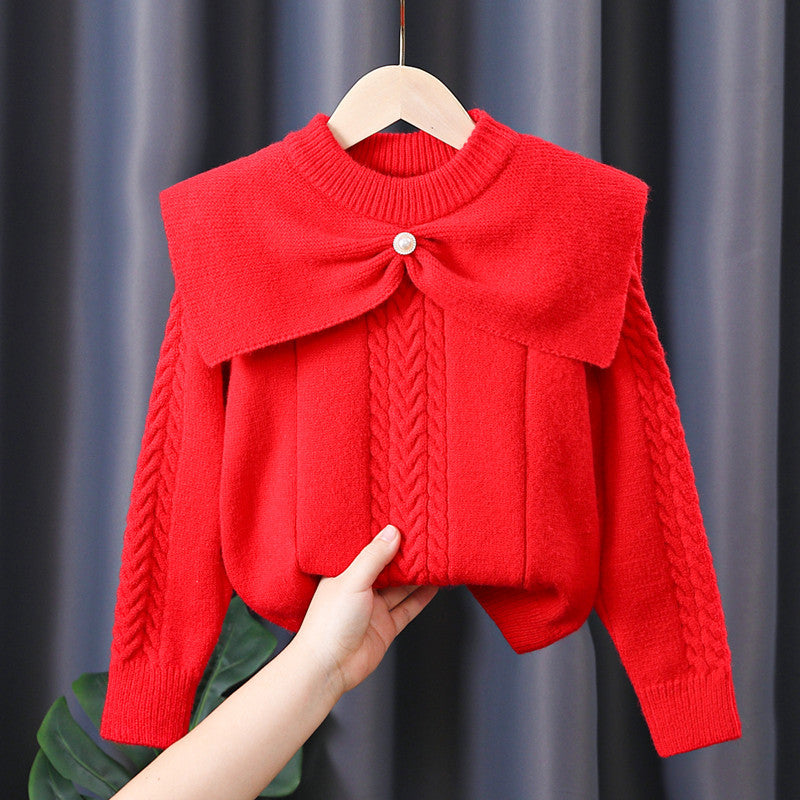 Women's sweater with trendy collar and cable knit pattern Mune Fashion