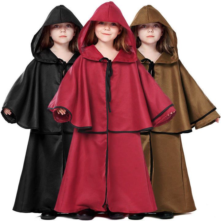 Girl Wizard Costume with Hood and Wide Design Mune Fashion