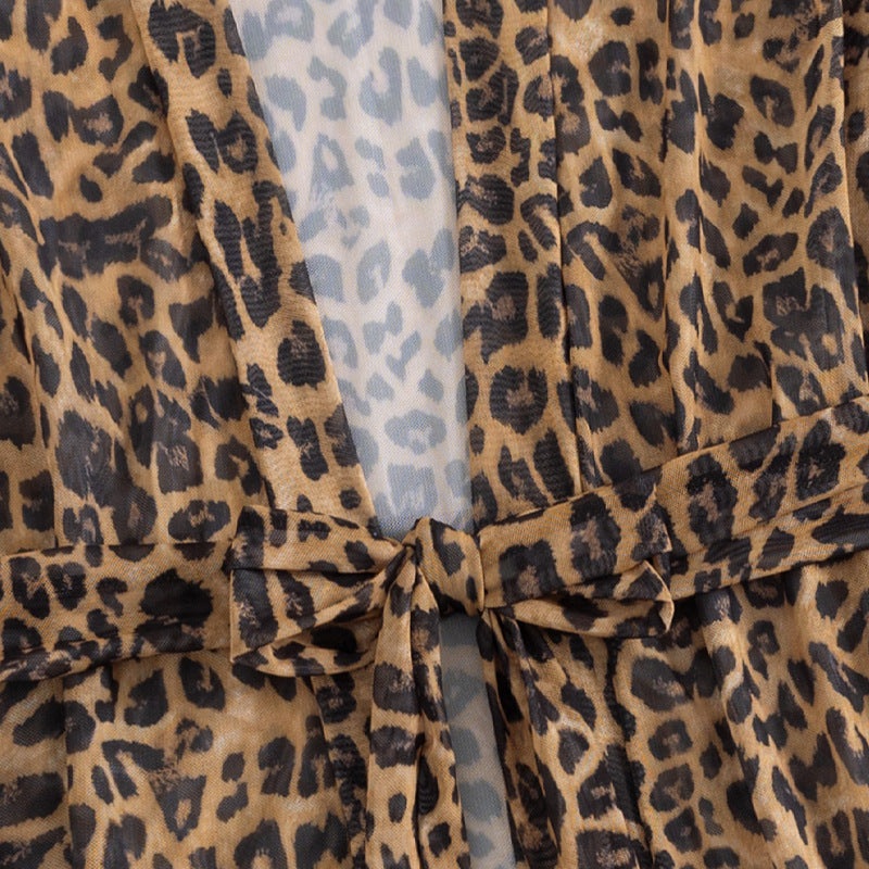 Women's airy beach cover-up with trendy leopard print Mune Fashion