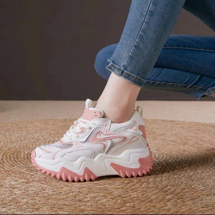 Women's Chunky Sneakers with Airy Mesh Surface and Cushioning Comfort Mune Fashion