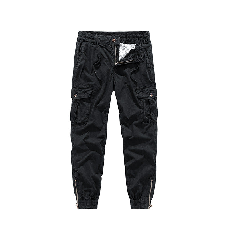 Men's Tapered Cargo Jogger made of cotton twill with elastic drawstring waistband, flap utility pockets and ankle zippers Mune Fashion
