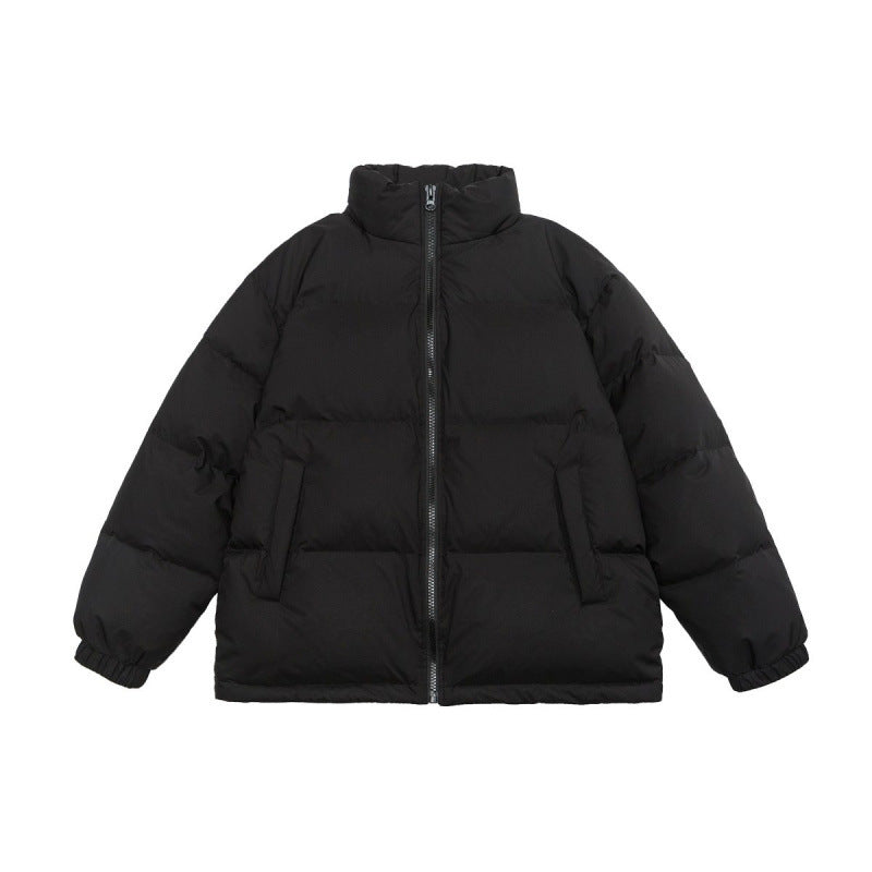 Unisex Oversize Quilted Winter Jacket with Stand Collar, Full Zip and Elastic Cuffs Mune Fashion