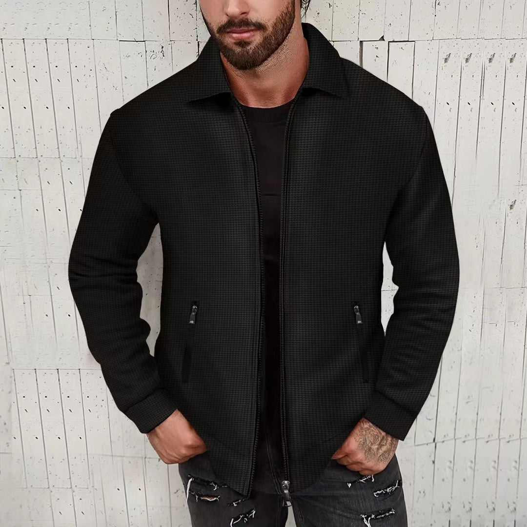 Men's nano structured shirt jacket with shirt collar two-way zipper and zippered pockets Mune Fashion