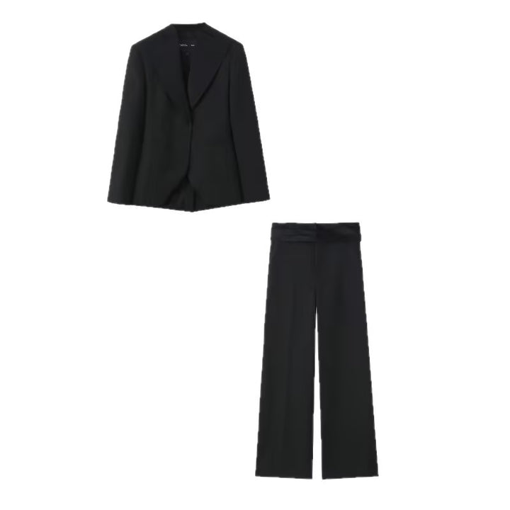Women's Tailored One-Button Blazer with Extra Wide Shawl Collar and Slim Silhouette Mune Fashion