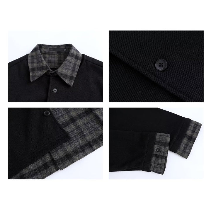 Women Comfortable Blouson Jacket with Checked Blouse Mune Fashion