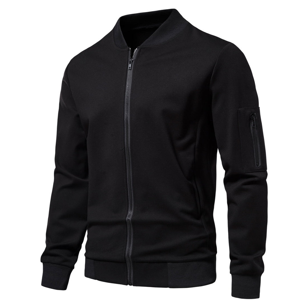 Men's Slim Bomber Jacket with Full Zip, Arm Pocket and Ribbed Cuffs Mune Fashion
