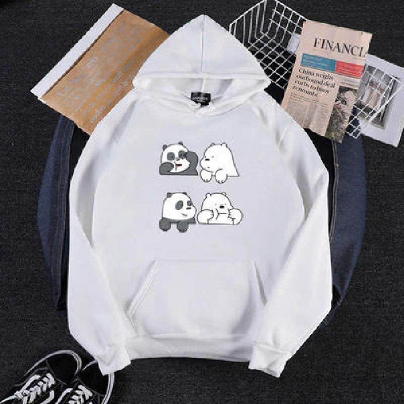 Unisex hooded sweatshirt with cute comic animal print, kangaroo pocket and soft fleece inner lining Mune Fashion