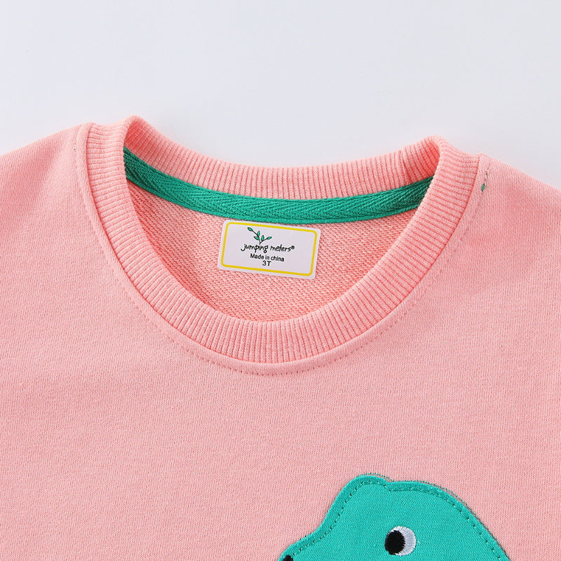 Girl's sweatshirt with cute dinosaur appliqué design Mune Fashion