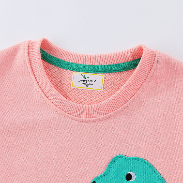 Girl's sweatshirt with cute dinosaur appliqué design Mune Fashion