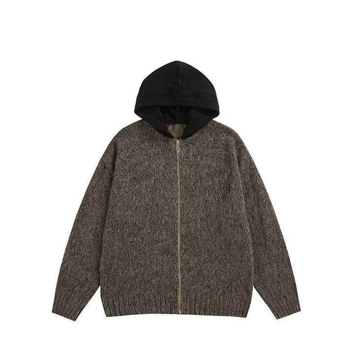 Men's Fashionable Chunky Knit Sweater with Hood Mune Fashion