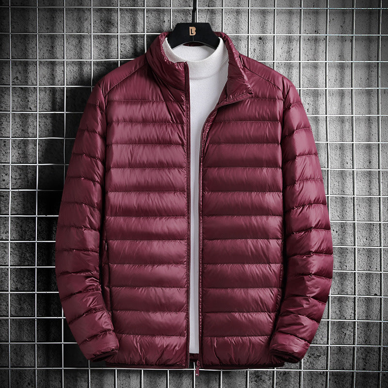 Men's Lightweight Quilted Insulated Padded Jacket with Stand-Up Collar and Pack Function Mune Fashion