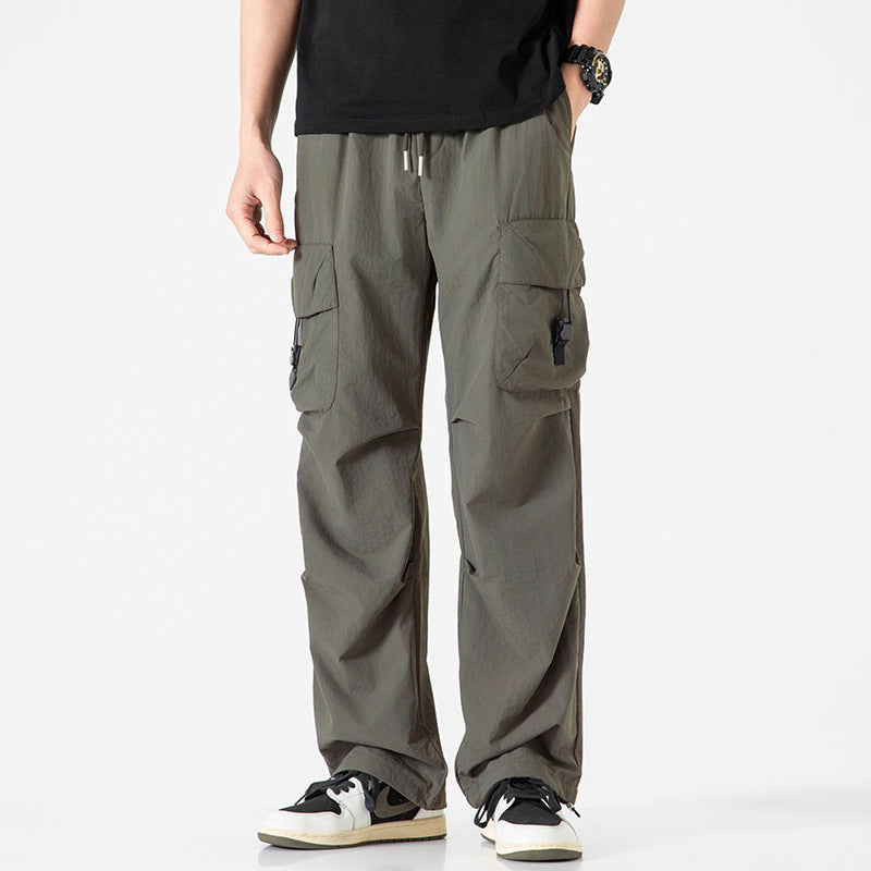 Men's Lightweight Ripstop Trekking Cargo Pants with Elastic Waistband, Drawstring and Buckle Cargo Pockets Mune Fashion