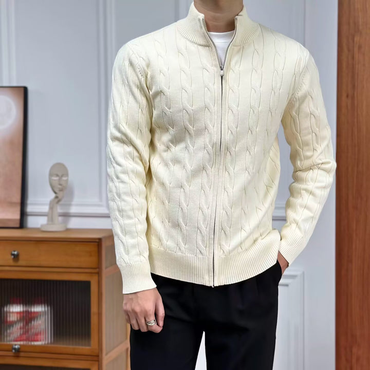 Men's High-Quality Knit Sweater with Zipper Mune Fashion