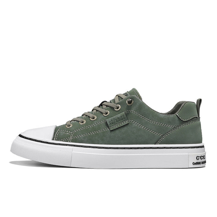 Men's classic low-top sneakers in canvas look with reinforced toe cap and padded comfort insole Mune Fashion