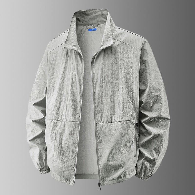Men's ultralight windproof transitional jacket with stand-up collar and compact pack function Mune Fashion