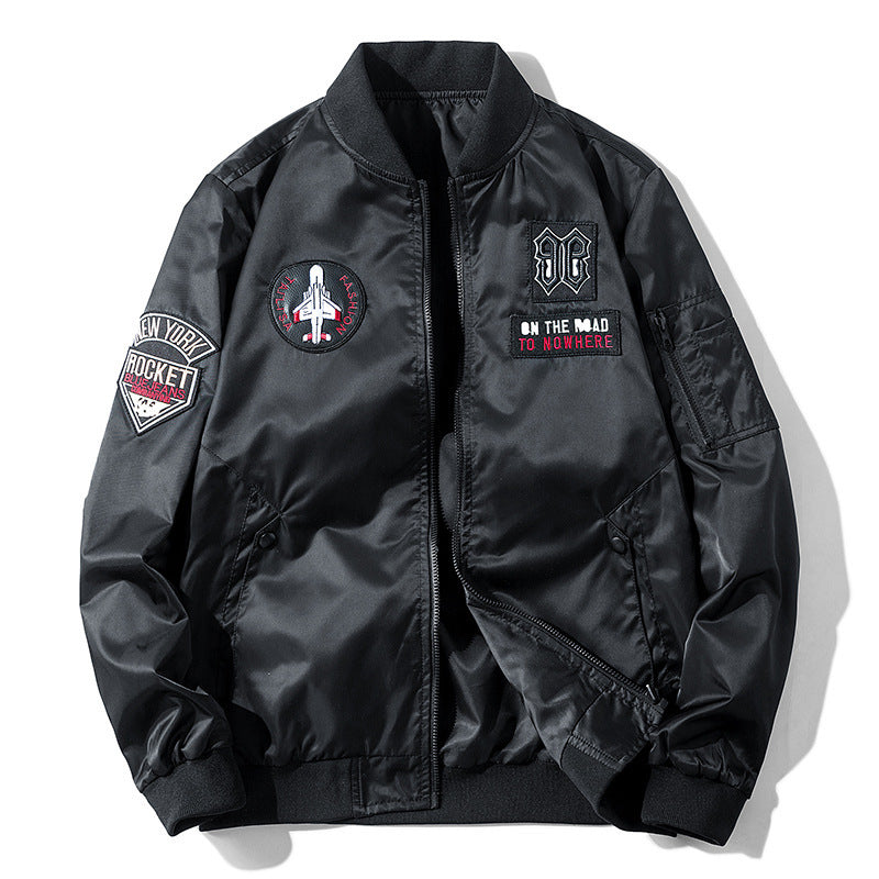 Men's bomber jacket in aviator style with patch applications, nylon shell and arm pocket Mune Fashion