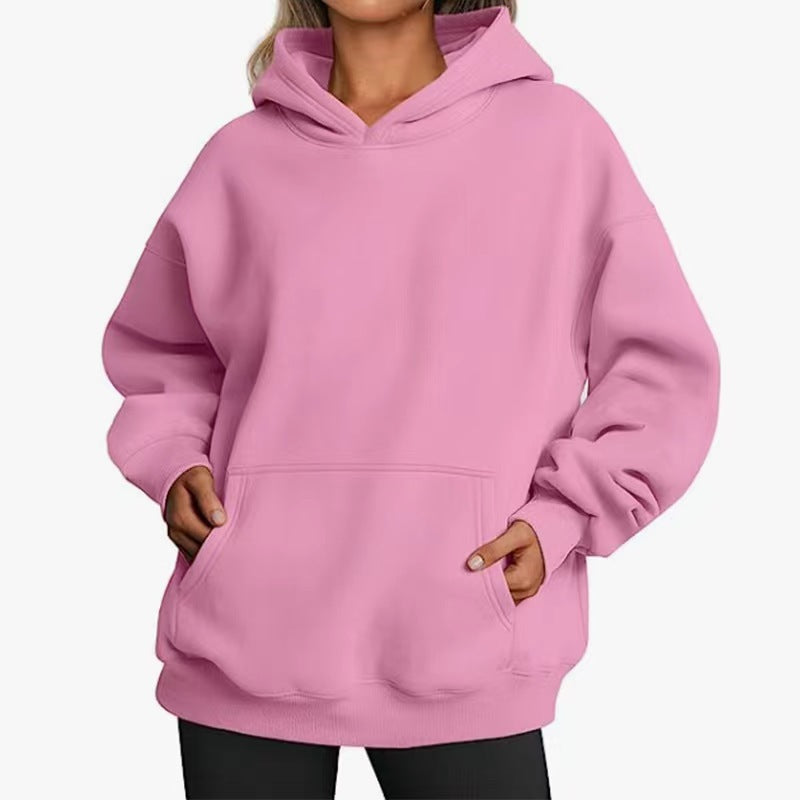 Women Longline-Oversize Hoodie with dropped shoulder, reinforced kangaroo pocket and ribbed hem Mune Fashion