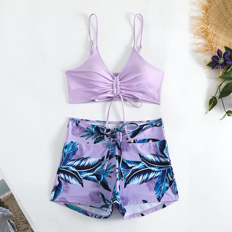Women's sporty bikini set with floral pattern and adjustable straps Mune Fashion