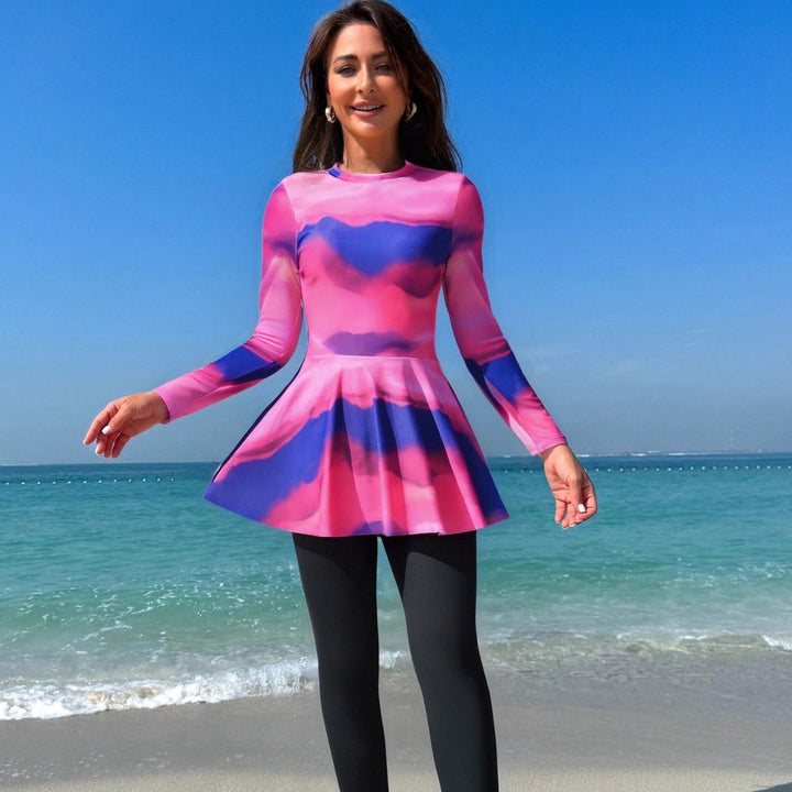 Women's Sporty UV Protection Swimsuit with Wide Skirt Mune Fashion