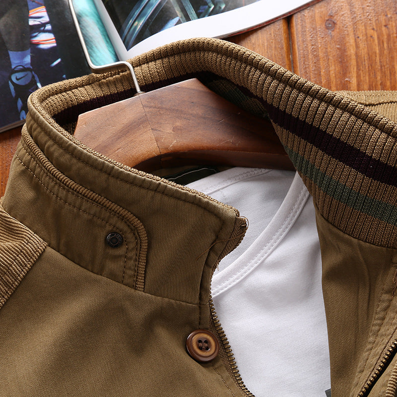 Men's Harrington-Style Transition Jacket with Stand Collar and Ribbed Cuffs Mune Fashion
